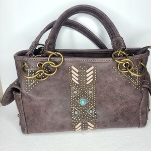 Montana West Azted Concealed Carry‎ Satchel And Wallet Set Coffee